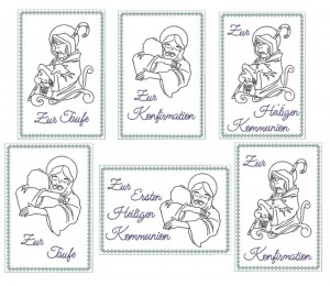 Stickdatei ITH - Postkarte Jesus Schaf Taufe